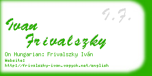 ivan frivalszky business card