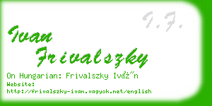 ivan frivalszky business card